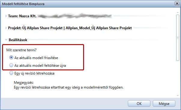 Újdonságok az Allplan 2018-0-ban Jobb projektfeldolgozás az Allplan Bimplus segítségével 79 Modelladatok feltöltése a Bimplusra Korábban, amikor a modellt feltölte a Allplan programból a Bimplus