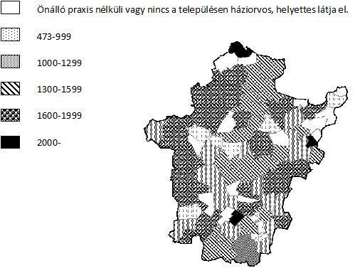 4%-os csökkenést mutat. Az egy háziorvosra jutó lakosságszám évek óta csökkenő tendenciájú, ugyanakkor a betegforgalomban ez a csökkenés nem mutatható ki.