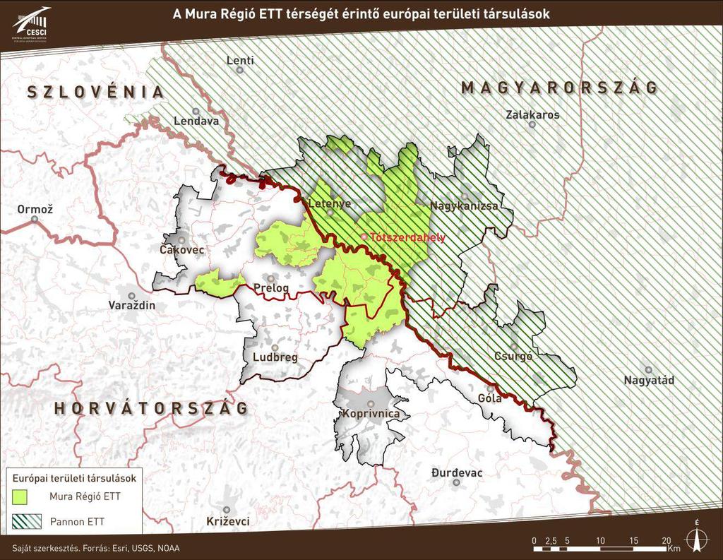 9. ábra: ETT-k a Mura Régió ETT térségében A LEADER Helyi Akciócsoportok további példáját nyújtják a térségi szövetségeknek.