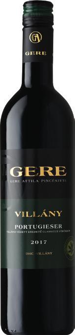Gere PorTuGieser 2017 Villány 100% portugieser bioszőlőből. alacsony hőmérsékleten, tartályban erjed, majd három hónapig érik ászokhordókban.