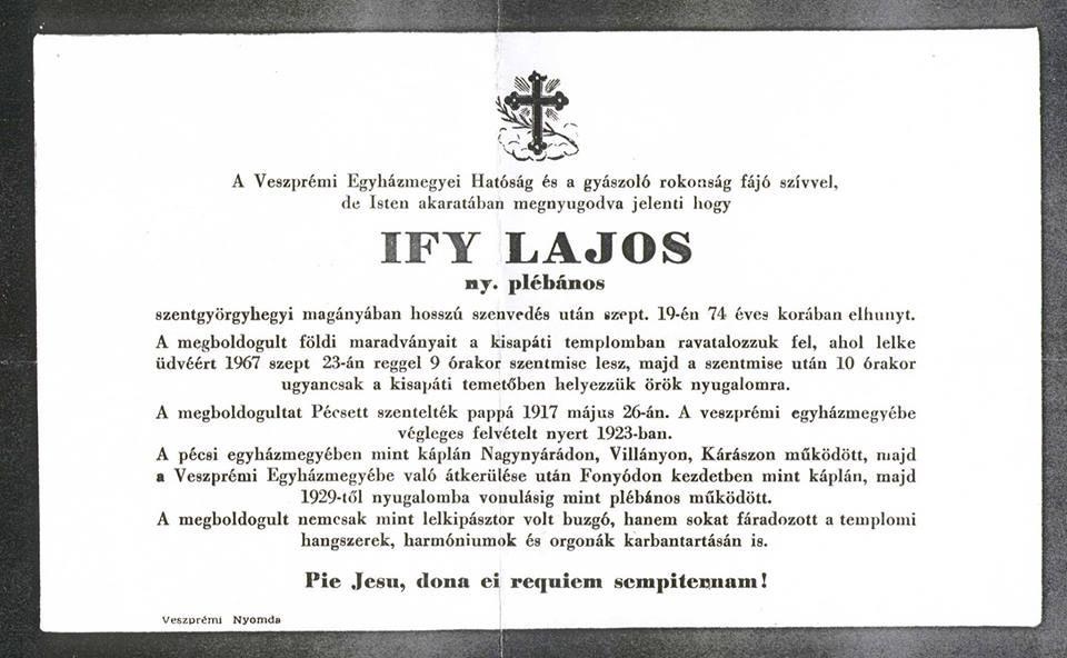 Ify kápolna A hegyoldalon, Lengyel-kápolnától nem messze, a szőlőbirtokok közt egy romos épületegyüttes: kápolna, remetelak és egyéb kisebb épületek állnak.
