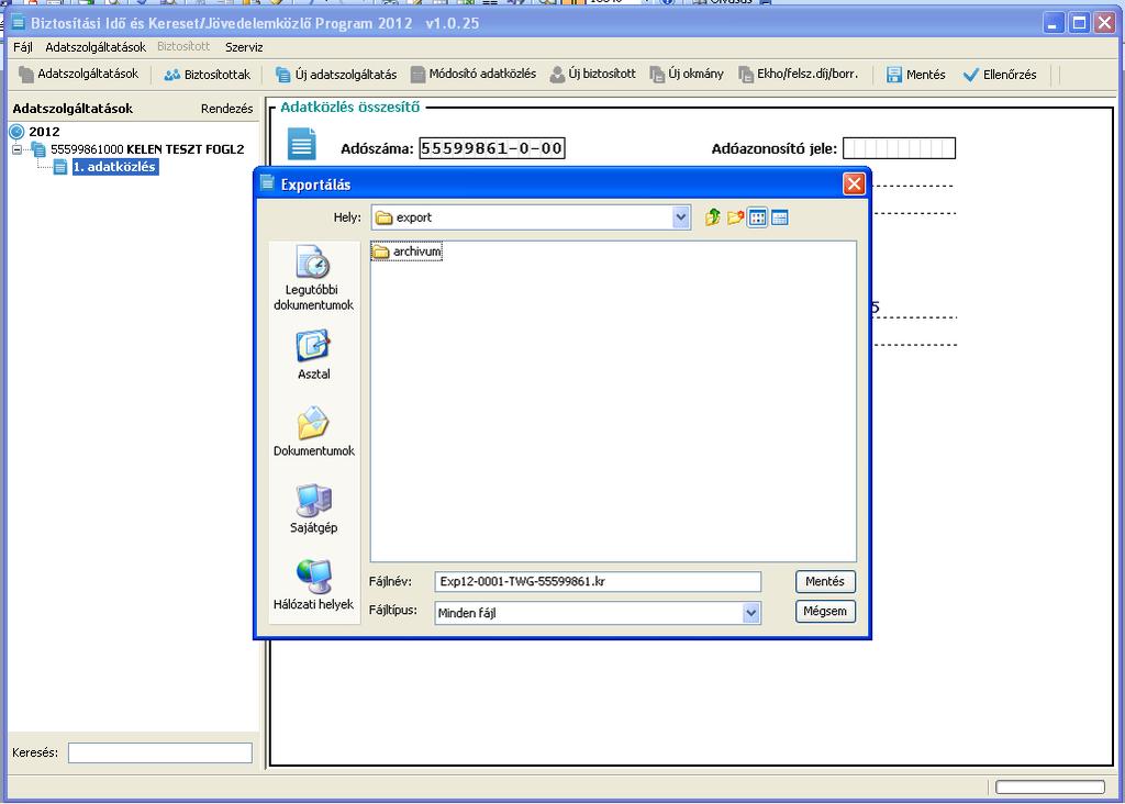 22. ábra Export bemutatása II.