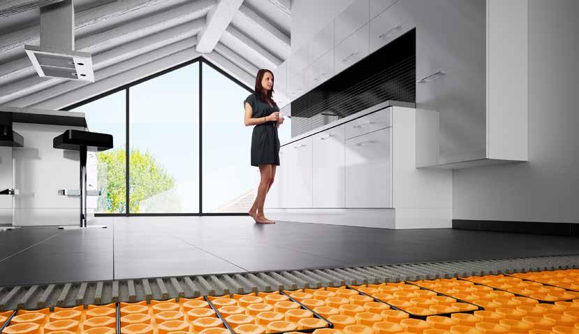 Elektromosan fűtött felületek a padlón A Schlüter -DITRA-HEAT-E olyan elektromos padlófűtési rendszer, amely jóleső meleg padlófelületet teremt.
