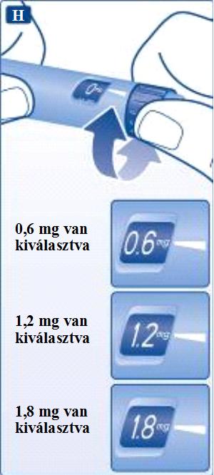 Válassza ki az adagját Mindig ellenőrizze, hogy a mutató a 0 mg-mal egy vonalban van-e.