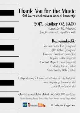 2017. október 2. 19:00 Thank You for the Music A belépés ingyenes!