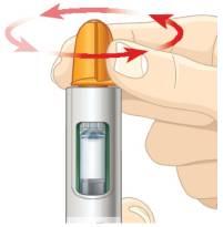 Tartsa továbbra is függőlegesen az injekciós tollat, hogy megelőzze a gyógyszer véletlen kifolyását.