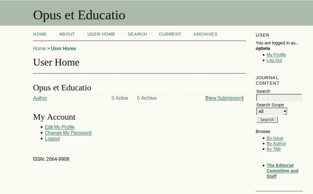 Hogyan küldjünk cikket az Opus et Educatio újságnak? 2017. január 16. Kérjük leendő Szerzőinket, hogy az OPUS rendszerben a szerzői jog megszerzése érdekében vegyék fel a kapcsolatot Horváth Cz.