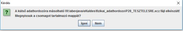 A program felajánlja, hogy megnyitja azt a könyvtárat, ahol a kész XCZ szerepel, amelyet már a szokásos Windows Explorer útján külső adathordozókra másolhatjuk.