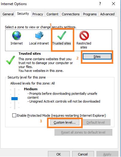 2) Ha ez rendben van, de ennek ellenére nem jelenik meg vagy nem fut a "Verify Java version" parancs, akkor nézzük meg az Internet Explorer biztonsági