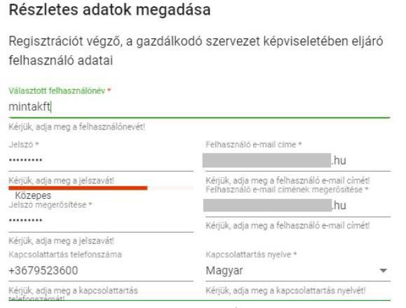 Válassza ki a regisztráció típusát, majd adja meg az adószámot! Az Adószám mezőbe csak az első 8 karaktert kell beírni. Kattintson az Adózói adatok ellenőrzése gombra!