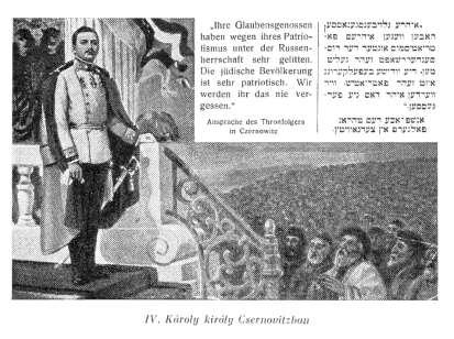 folytonosságot hangsúlyozva hozzá viszonyították. A trónra lépő császár megnyilatkozásait a zsidóság háborús részvételét elvitató vádak elítéléseként mutatták be.