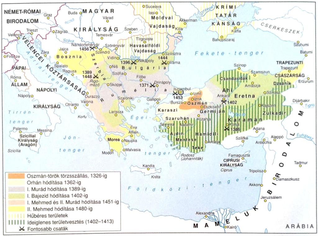 Az Oszmán Birodalom, 1300-1490 részt. Az oszmánellenes hadjárat útjából azonban elhárultak az akadályok.