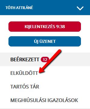 Adott üzenet főbb adatainak megtekintéséhez kattintson a Dokumentum típus, leírás oszlopban található szövegre.