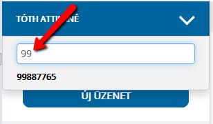 A lista tetején lévő szabadszöveges mezőbe az adószámot vagy annak egy töredékét beírva szintén rákereshet a