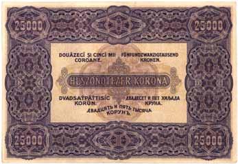 15. R! about EF 300 P.: 69a Ad.: K43 844. 25.000 Korona 1922.