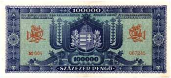 893. 100.000 Pengő 1945. 10. 23. R! about Uncirculated! 600 P.: 120a Ad.
