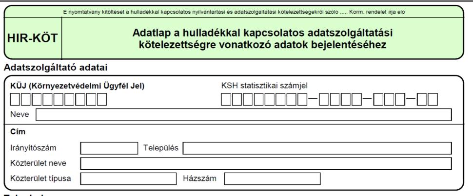 A 309/2014. (XII. 11.) Korm. rendelet Az adatszolgáltatási kötelezettség bejelentése bekerül az új Korm.