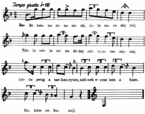 Tempo giusto Re de ren ne ri ne ré dé, le le re re dej náj Tel le rel le re - ne de dej rel - le