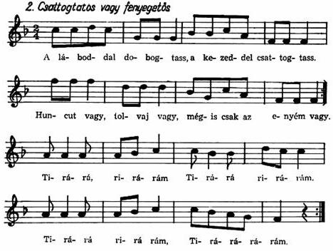 2. Csattogtatós, fenyegetıs A lá bod dal do bog tass, a ke zed del csat-tog-tass.