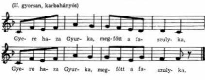 II. karbahányós Gye - re ha za Gyur - ka, meg fıtt a fa szuly ka, Gye - re ha za Gyur - ka, meg fıtt a fa szuly ka, 7.