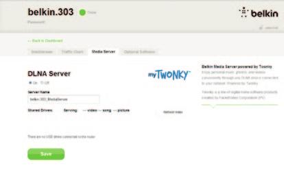 TOVÁBBI funkciók Media Server by mytwonky A Media Server by mytwonky segítségével az útválasztó zenéket, videókat és fotókat tölthet fel különböző DLNA/UPnP eszközökre a hálózaton.