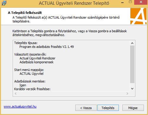 A következő ablakban a program parancsikonját nevezhetjük át. Kattintsunk a [Tovább >] gombra. Az utolsó ablakban megtekinthetjük az eddigi beállításokat.