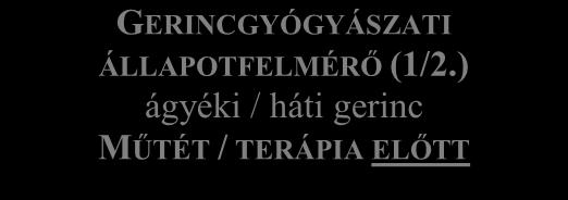 GERINCGYÓGYÁSZATI ÁLLAPOTFELMÉRŐ (1/2.) ágyéki / háti gerinc MŰTÉT / TERÁPIA ELŐTT NÉV: Szül. idő: TAJ: DÁTUM: / / 1. Nem: NŐ FÉRFI 4. Az elmúlt hónapban volt-e deréktáji fájdalma? igen nem 5.