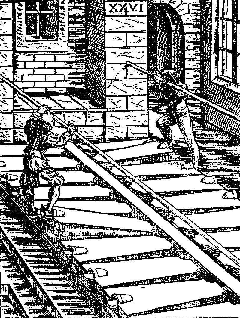 Ezen segített a derékszögő és párhuzamos traktúravezetést lehetıvétevı hellámlécek, és velatúra-tengelyek feltalálása a 14. században.