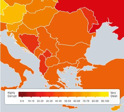 7. ábra: A Nyugat-Balkán államok korrupciós érzet indexe Forrás: Transparency International (2016) A térségre jellemző a tőkehiány, ami jelentős mértékben rontja az országok makrogazdasági