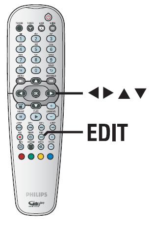 Felvételek szerkesztése írható DVD Az írható DVD szerkesztéséről A felvevővel számos lemezszerkesztő funkció áll rendelkezésére.