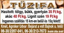 +36 70 452 7716 AKÁC hasítva 3600 Ft/100kg, nyárfa hasítva 2000 Ft/100kg, gyertyán hasítva 3000 Ft/100kg, kőris, dió hasítva 2700 Ft/100kg. Ingyenes szállítás 15q-tól, 06-30/9-355-015.