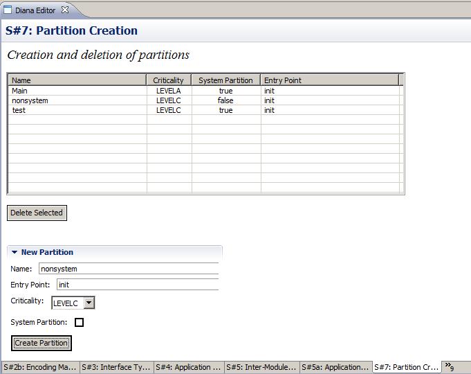 2.3.7. Partíciók definiálása (Partition creation) Ebben a lépésben definiáljuk a partíciókat, amelyekben a modulok futni fognak.