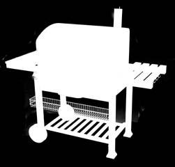 A grillsütő fémfelületei minőségi, hőálló festékkel, a nagy, osztott grillrács zománcozott felülettel, a melegítő rács pedig krómozott felülettel van ellátva.