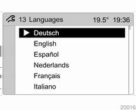 Műszerek és kezelőszervek 111 Válassza ki a Language (Nyelv) menüpontot a Settings (Beállítások) menüből. Válassza ki a megfelelő nyelvet.