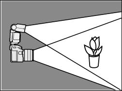 Közeli vakus fényképezés (vakus fényképezés alsó visszaverődéssel) Ha a tárgy 0,7 m és 1,0 m közötti távolságban van, vakus fényképezéshez a villanócsövet