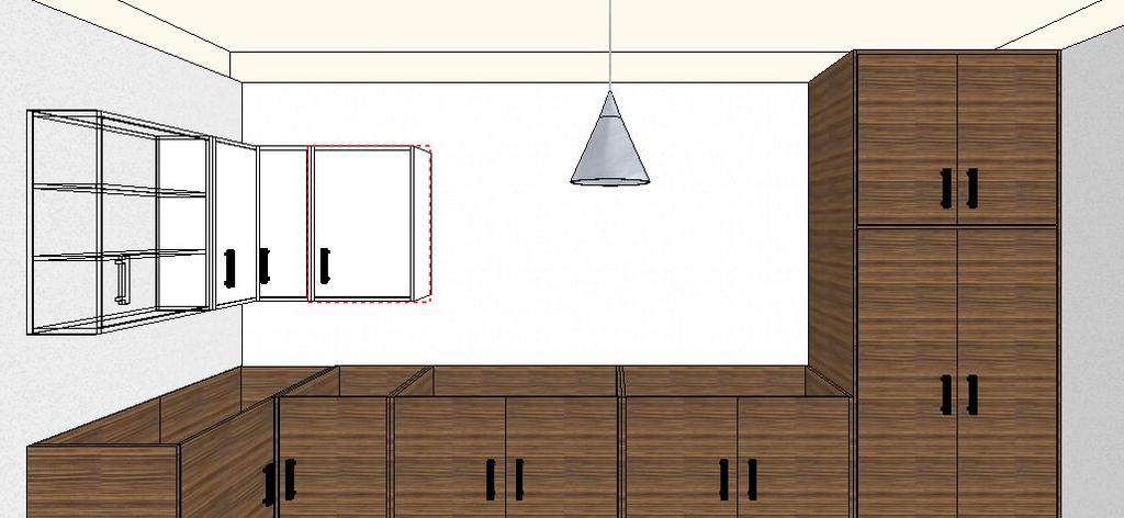 4. Lecke: Konyha tervezés - Bútorvarázsló 39 Egyajtós felsőszekrény elhelyezése A felső szekrényt a bal oldali felső sarokelemtől jobbra helyezzük el.