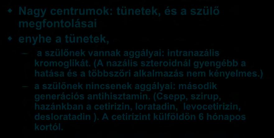 A 3 év alatti rhinitis kezelésére nincsenek ajánlások Nagy centrumok: tünetek, és a szülő megfontolásai enyhe