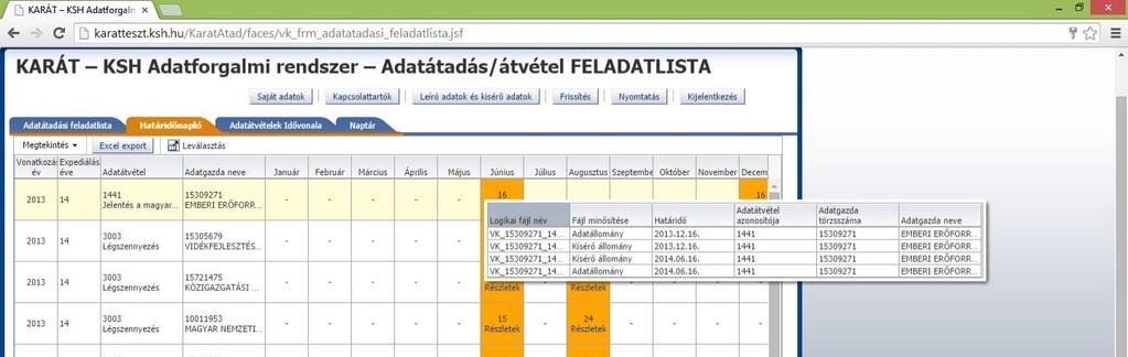 A felugró panelban megjelennek az adatátvételről a következő információk: Logikai fájl neve a kiterjesztéssel (fájl típussal) együtt.