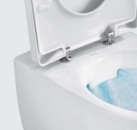 WC-kerámia belső felületén hiányzik a klasszikus öblítőperem vagy más, nehezen hozzáférhető hely és üreg, ezért könnyű