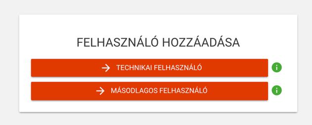 Ott van a saját Elsődleges felhasználónk, vigyünk fel egy új Technikai felhasználót, amivel már az ENSO is tud számlát felrögzíteni, nyomjuk meg az Új felhasználó gombot, majd