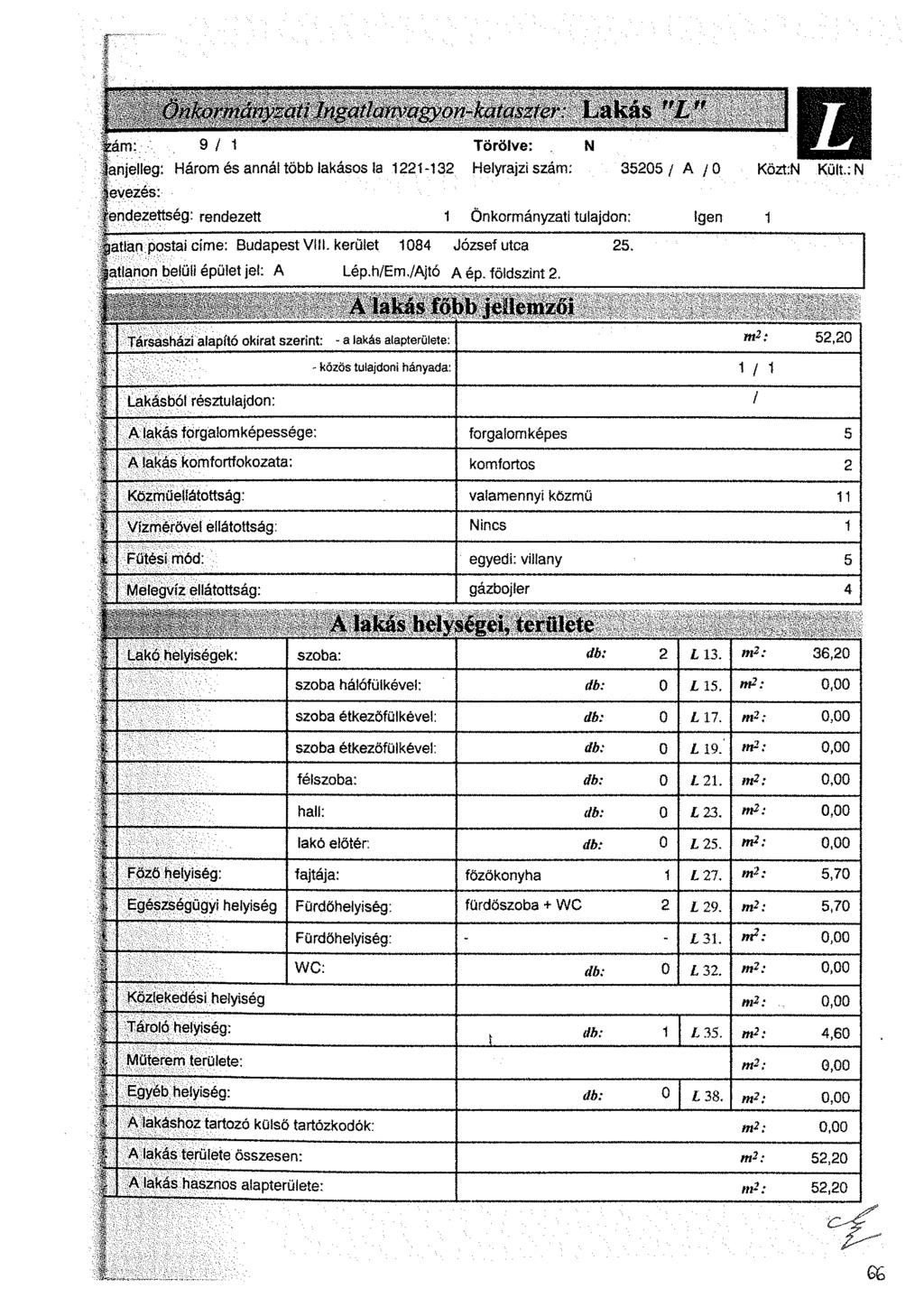 nánvrati hiwtlanvugy on-kat aszi er Lakás rr L ff mm: 9/1 Törölve: N ianjelleg: Három és annál több lakásos la 1221-132 evezés: Helyrajzi szám: iendezettség.