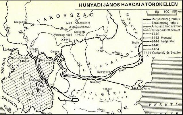 VIII. feladat: Hunyadi János török ellenes harcai: