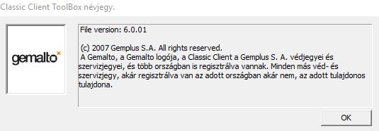 7.4 Vírusirtó használata esetén előforduló hiba Vannak olyan vírusirtók, amelyek védelmi rendszerei automatikusan letiltják a Gemalto 340-es kártyák és a Gemalto saját illesztő és irányító-program