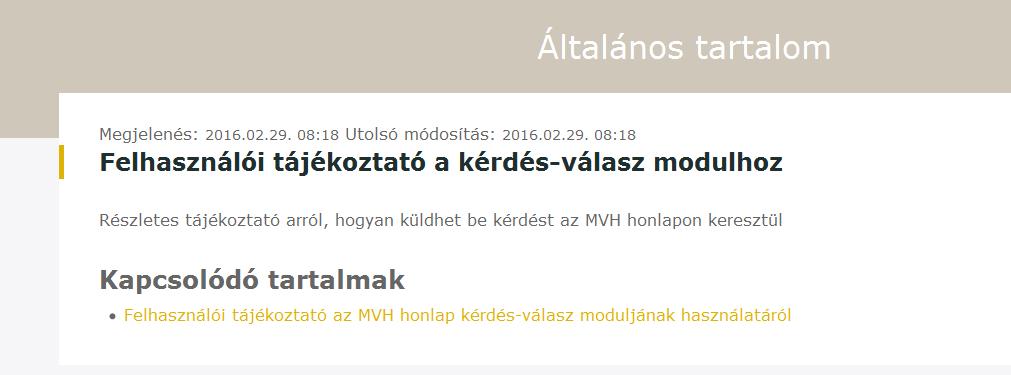 A kérdés-válasz modul a Kincstár Portál főoldalán (https://www.mvh.allamkincstar.gov.