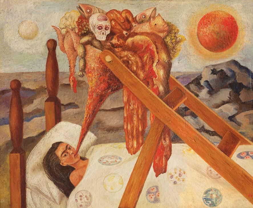 szimbolikus tartalommal telített alkotások, rajzok, illetve fotók betekintést enged Frida Kahlo szuggesztív, ám testi és lelki gyötrelmekkel teli belső világába, valamint az általa megélt és