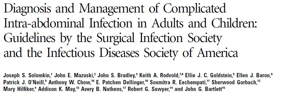 Antibiotikus kezelés: IDSA guidelines -