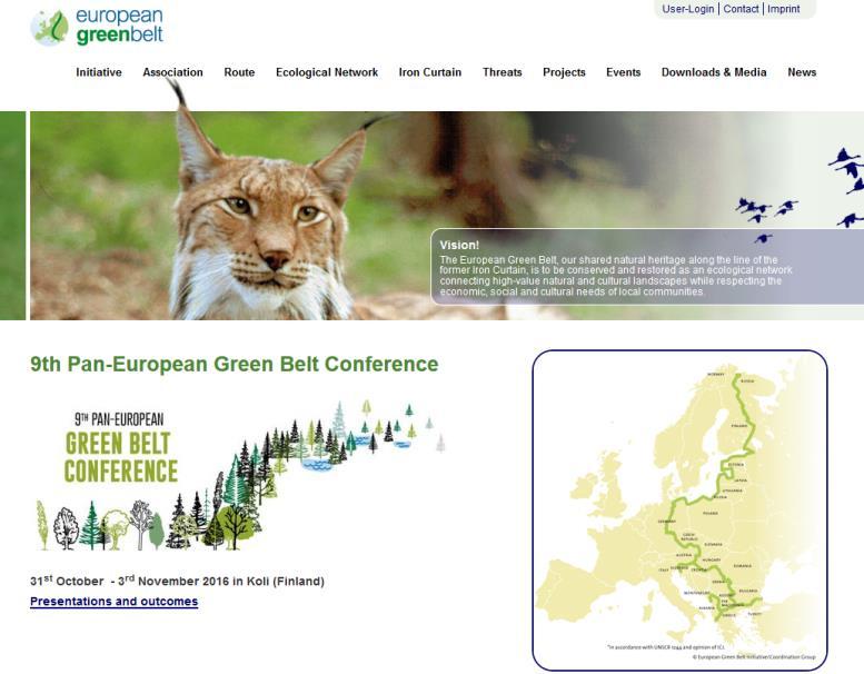 16. ábra Európai Zöldöv kezdeményezés honlapja Az Európai Zöldút Szövetség (The European Greenways Association) Az Európai Zöldút Szövetség 1998-ban alakult Belgiumban.
