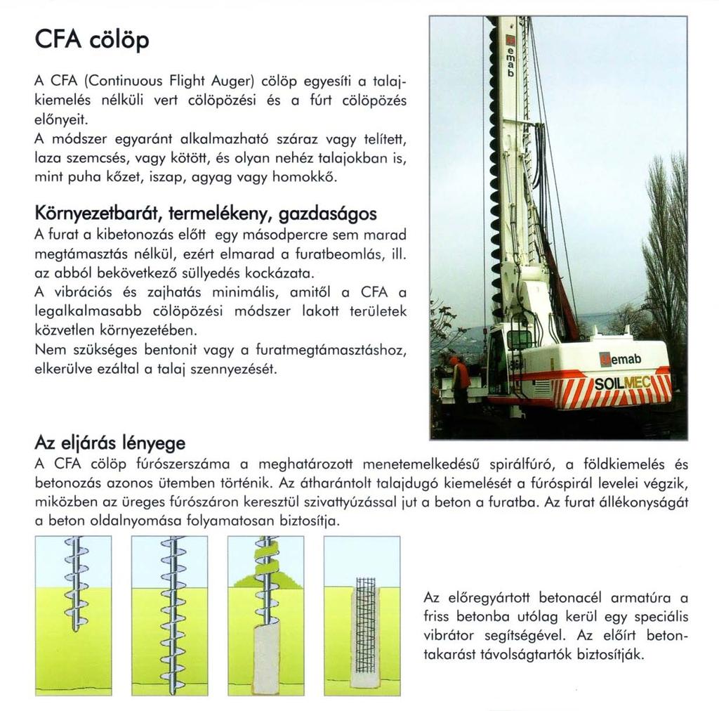 CFA cölöpalap általános