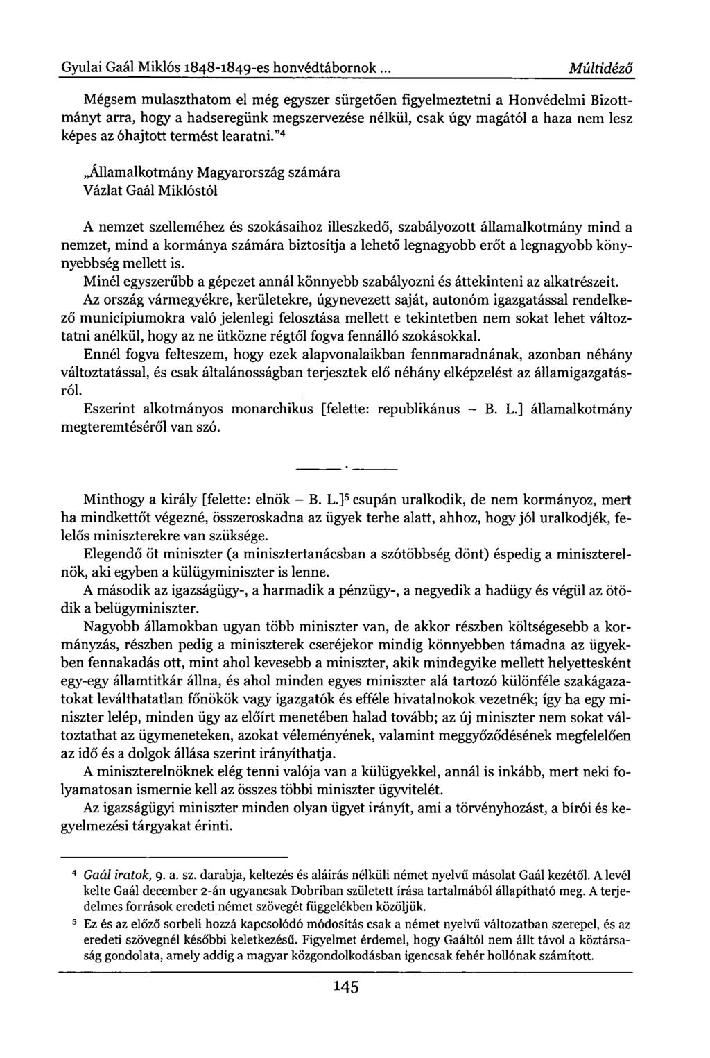 Gyulai Gaál Miklós 1848-1849-es honvédtábornok.