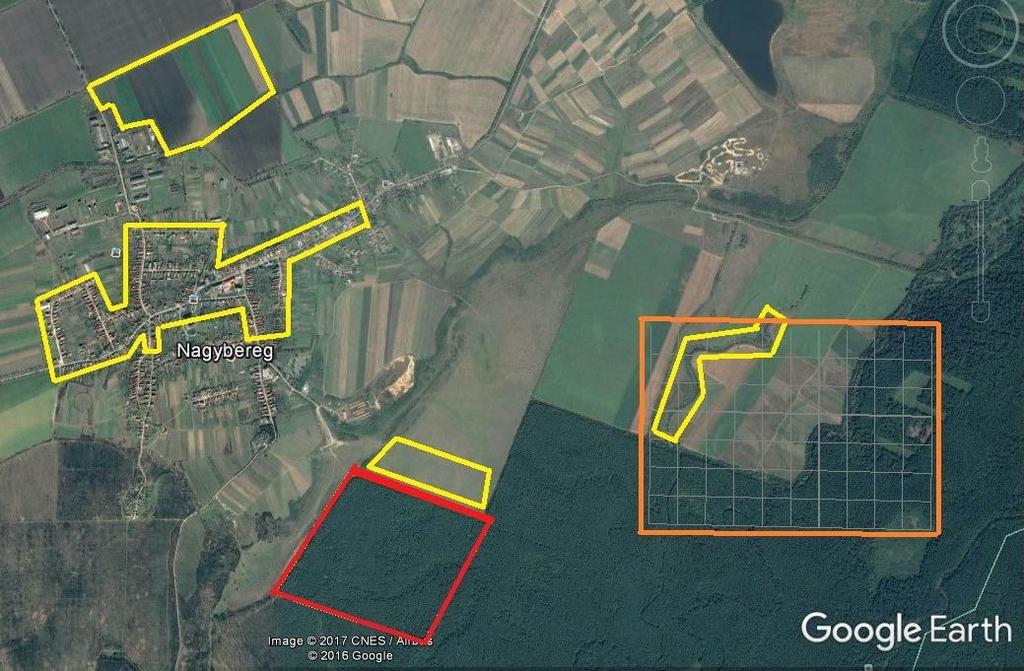 10. ábra. Az elmúlt években vizsgált területek térképen feltüntetve (Saját szerkesztés) 2014 őszén vizsgált terület 2015 őszén vizsgált terület 2016 őszén vizsgált terület 3.3.2. Adatgyűjtés Az adatgyűjtést legfőbb mozzanata a terepbejárás.